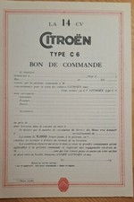 bon de commande Citroën type C6 14 cv