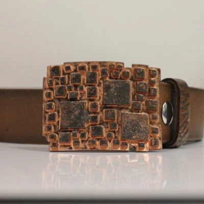 Design Gürtelschnalle Schnalle Rustikale Kupfer 40mm für Wechselgürtel Schließe - Bild 1 von 4
