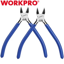 WORKPRO 2 Packs Wire Cutters 6 Inch Precision Flush Cutters Spring Loaded Pliers