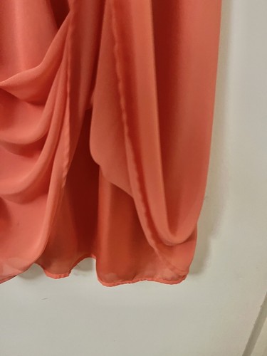 Spotlight By WAREHOUSE Peach Chiffon White Sequin midi dress Size UK 14 - Picture 4 of 5
