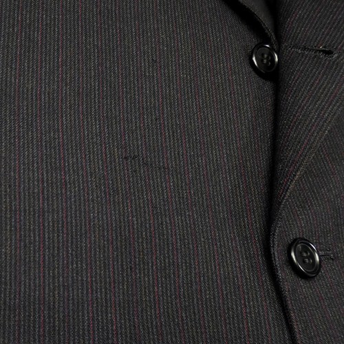 Chester Barrie Savile Row Tailored England Burgundy Stripe Charcoal Suit 42R - Picture 12 of 24