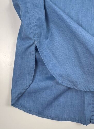 Unbranded Western Shirt Mens Med Blue Bib Pearl Snap Rockabilly Cowboy Vtg - Picture 3 of 10