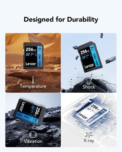 SD Card Lexar Professional 800X SD Card 256GB 150MB/s High-Speed Memory Card - Picture 2 of 7