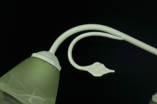 Lampadario forgiato bianco vetro cristallo shabby chic fiammingo corte art.b54 - Imagen 8 de 8