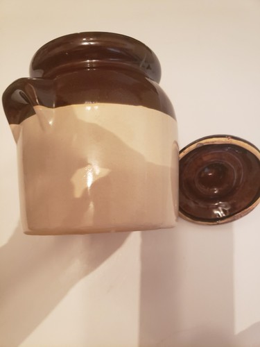 VTG Bean Crock with Lid Two Tab Handles - Picture 7 of 12