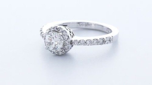 1.36ctw Natural Diamond F/VS2 Excellent Cut Round Brilliant 14K White Gold Prong - Video 1 of 1