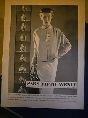 1953 Womens Duchess Royal Suit Saks Fifth Avenue Vintage Fashion ad