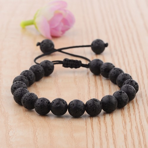 8mm Mens Women Natural Gemstones Macrame Round Beads Braided Bracelet Handmade - Picture 32 of 88