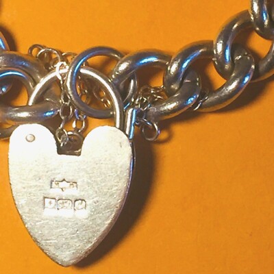 Charms Et Fermoirs En Argent Sterling En Forme De Cœur - Vintage Très Bon État