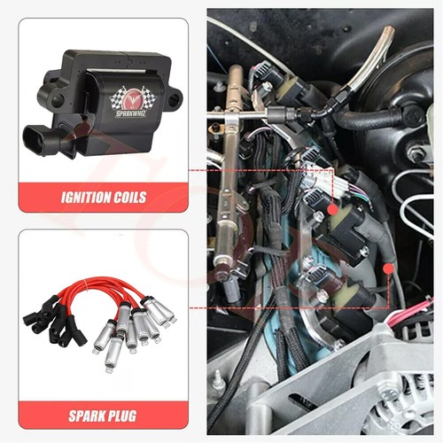 Set of 8 UF271 Square Ignition Coil & Spark Plug Wire For Chevy Silverado GMC US - Picture 11 of 24