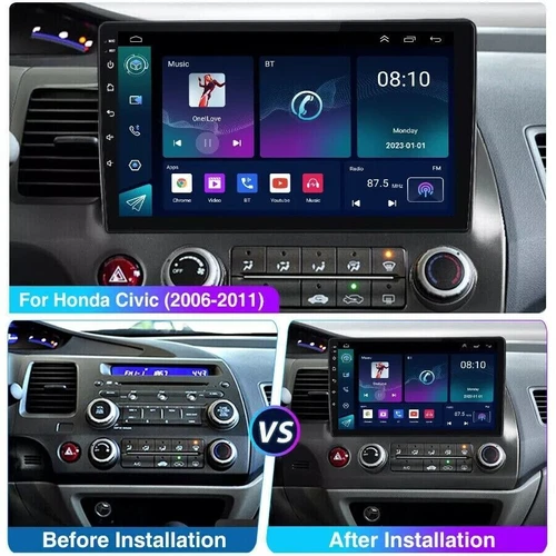 Car Stereo Radio For Honda Civic 2006-2011 Apple CarPlay Android 12 GPS RDS WiFi - Picture 5 of 22