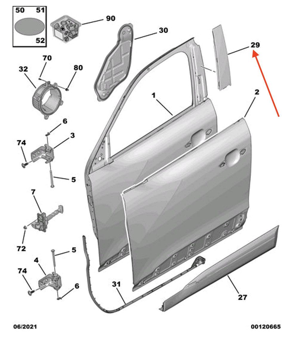 PEUGEOT 2008 Front Right Door Frame Trim 98259479XY NEW GENUINE | eBay 
