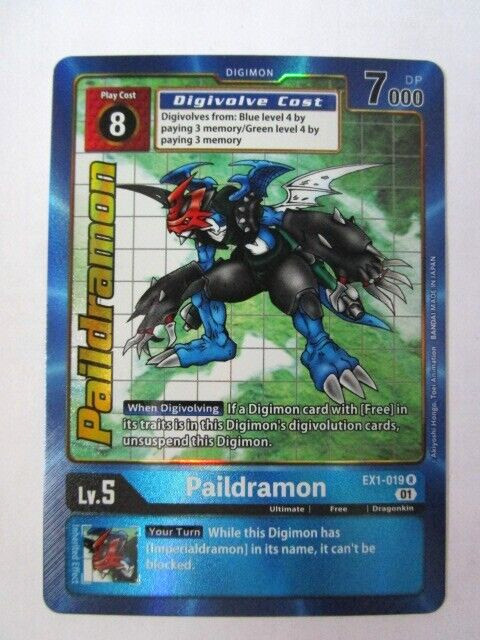 Digimon Paildramon Ex1-019 Alternate Art Near Mint Pack Fresh!!