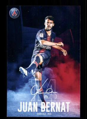 Juan Bernat Autogrammkarte Paris St. Germain 2018-19 Druck Signiert