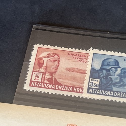 WW2 WWII German SS Croatia Croatian Freikorps Stamp Set Lot Complete Set - Picture 7 of 10