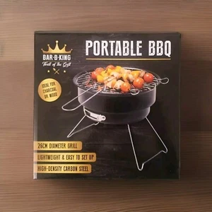 NEW Bar-B-King Portable BBQ Grille 26cm Poids léger idéal pour le charbon/le bois 🍖🔥