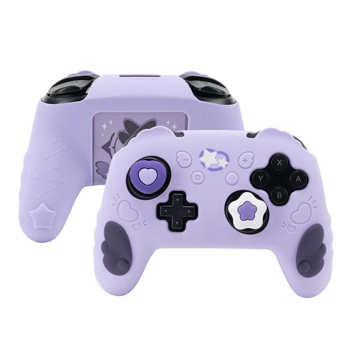 Custodia GeekShare e impugnatura per pollice per controller SwitchPRO skin ala stella viola - Foto 1 di 9