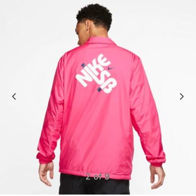 Nike SB Men's Shield Hot Pink Nylon Windbreaker Skate Jacket Size Medium | eBay