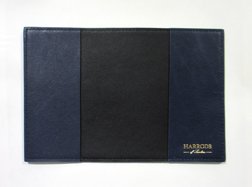 Passport Case Cover Leather Harrods of London New Navy Blue - Picture 3 of 9
