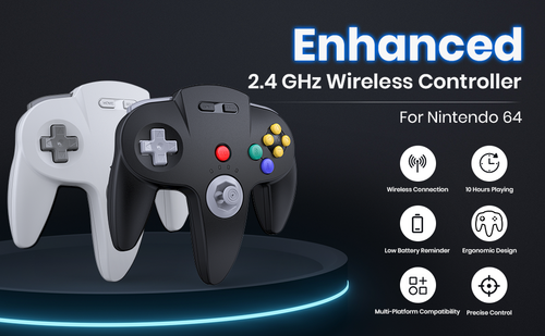 Kabellose 2,4G N64 Controller Game Pad Joystick Fernbedienung für N64 Videospiele System - Bild 4 von 44