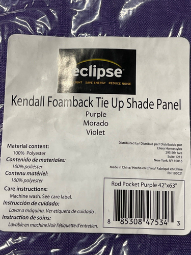 Cortinas oscuras ECLIPSE para cocina - Kendall 42" x 63" corbata corta de un solo panel - Imagen 3 de 3