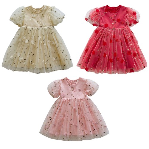 Baby Girls Princess Embroidery Sundress A-line Dress Photography Toddler Kids