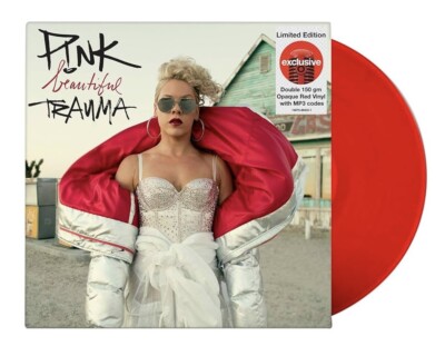 DAMAGED SLEEVE Pink Beautiful Trauma Opaque Red Colored Vinyl 2LP P!nk RARE