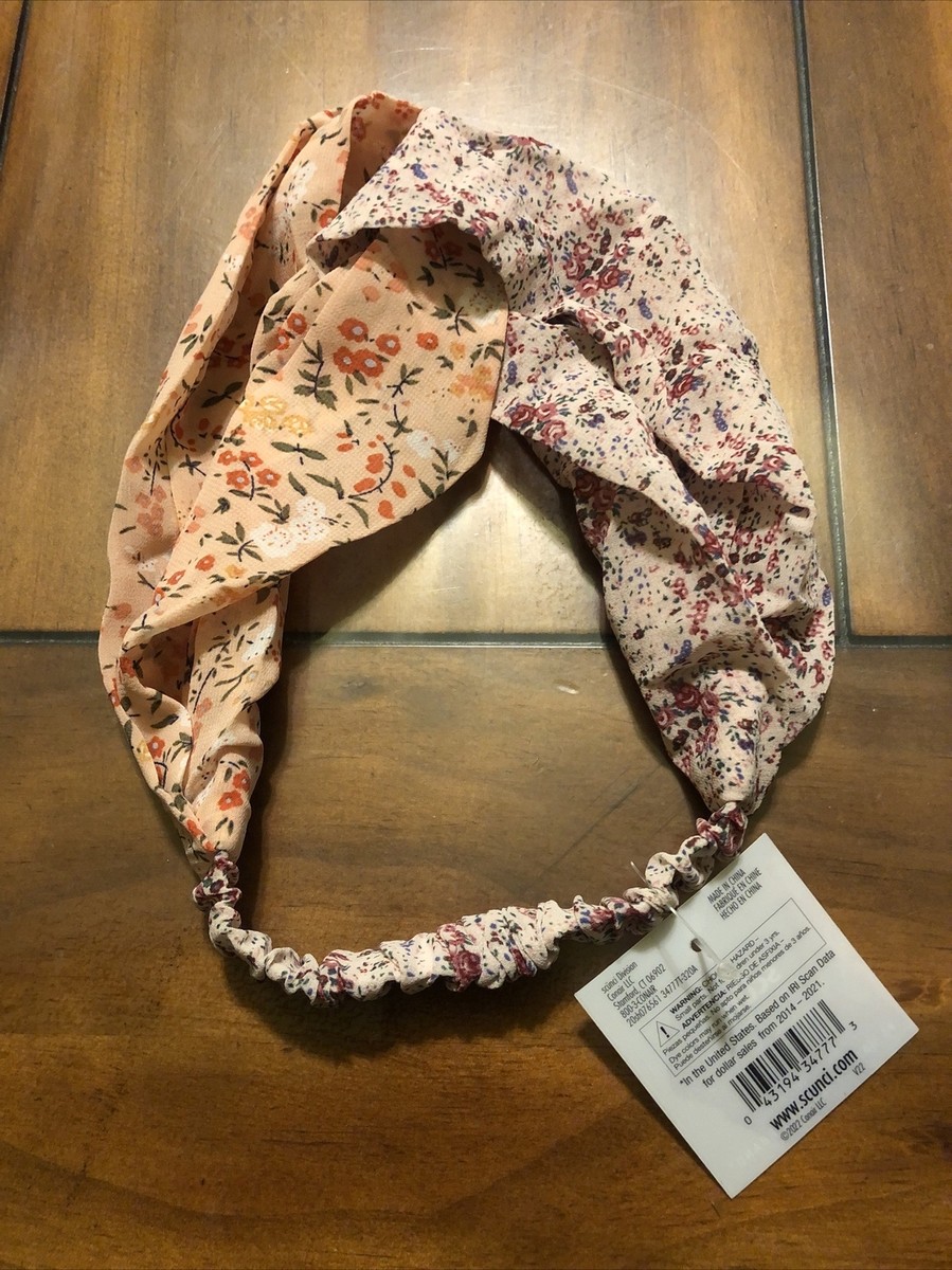 Scunci Trend Collection Headwrap Two-Tone Floral Print - 1pc NWT