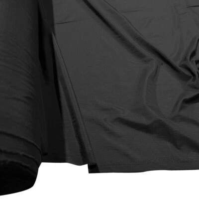 Black Microfibre 2oz Ripstop Fabric Lightweight Clothing Crafting Lining 160cm