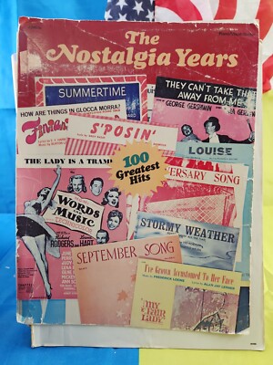The Nostalgia Years Piano Vocal Guitar 100 Greatest Hits FREE SHIPPING!!!