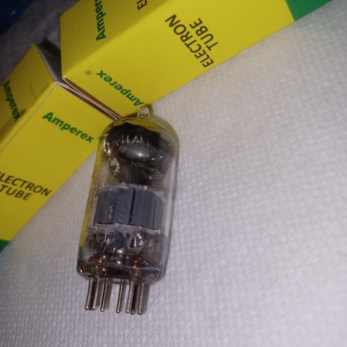 1960 AMPEREX HOLLAND BB 'Δ0K1' ECC88 6DJ8 Fat Bottle Large Ring Getter Tube - Picture 11 of 17