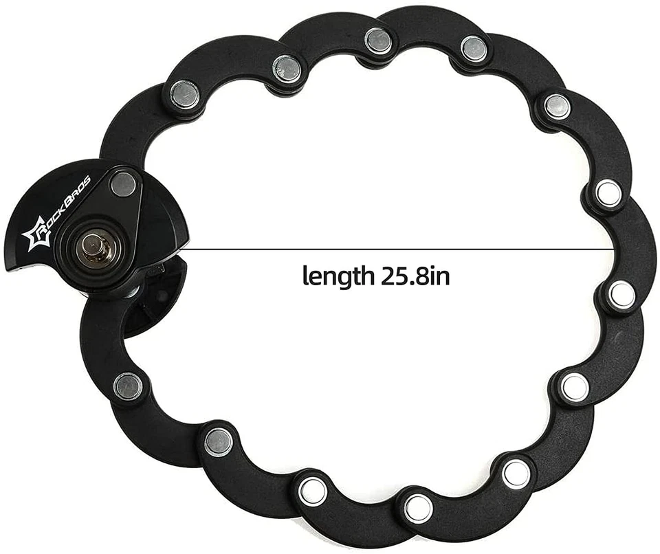 ROCKBROS Anti Theft Bicycle Hamburger Lock Folding Chain Lock MTB Road Bike Lock - Image 2 of 4