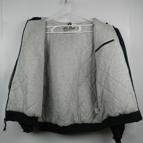 Bass Pro Shops Blue & Gray Warm Thick Sweater Lined Hooded Men's Jacket Sz 2XLT - Picture 4 of 7