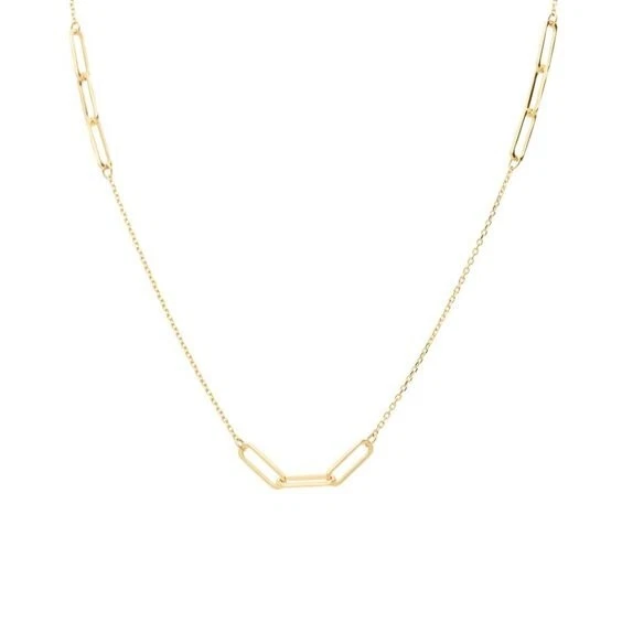 Collana da uomo e da donna maglie geometriche in oro 9 kt | - La