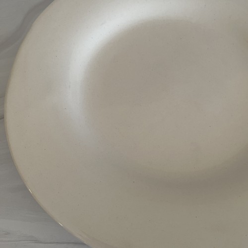 Set 2 Pottery Barn Dinner Plates Chargers Chop Platter Saulsalito Beige 12" VTG - Picture 3 of 10