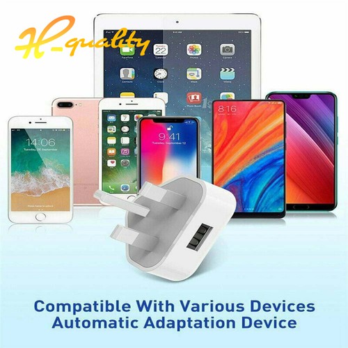 1A/2A/3A USB Mains Charger Adapter UK 3Pin Travel Wall Plug for Samsung/iPhone - Picture 11 of 14
