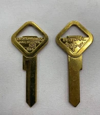 2 FORD UNCUT NATIONAL KEY BLANK 1952-1954 H14 1127 IGNITION/DOOR. FREE SHIPPING.