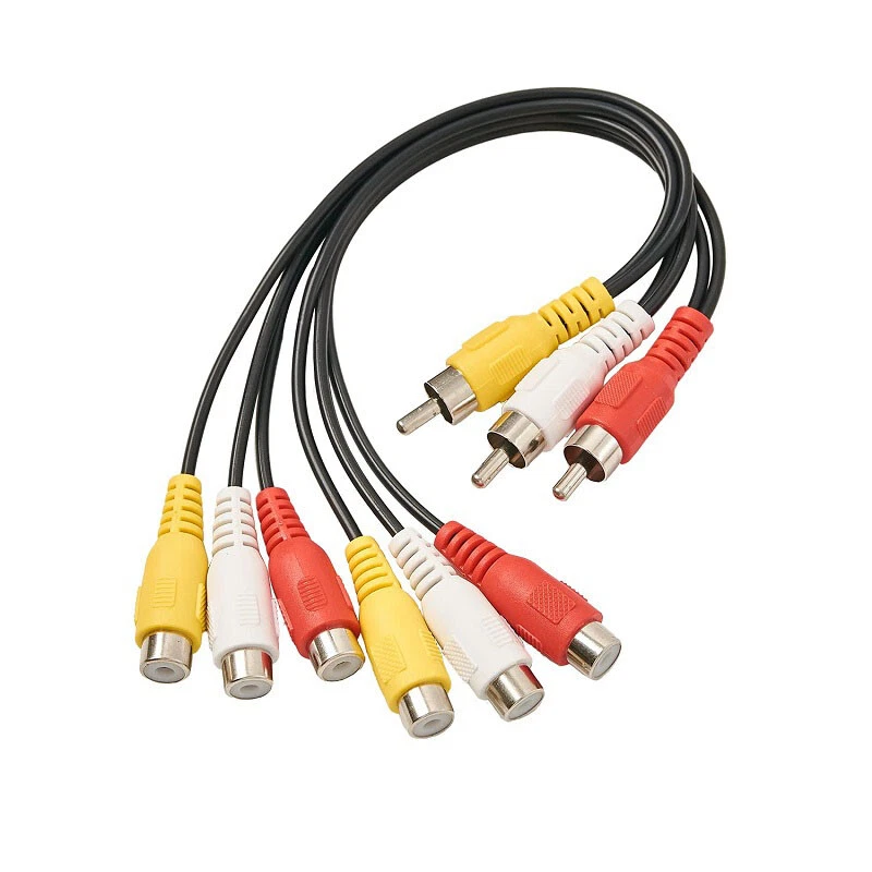 3RCA Male to Dual Female Splitter Cable Audio Video AV TV DVD Adapter 1.5M 25CM - Image 4 of 4