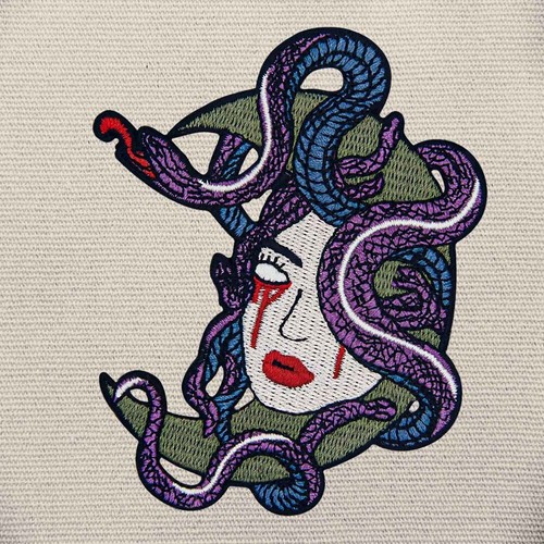 Embroidered Iron /Sew On Patches jeans clothing patch transfers Medusa Snake - Picture 2 of 4