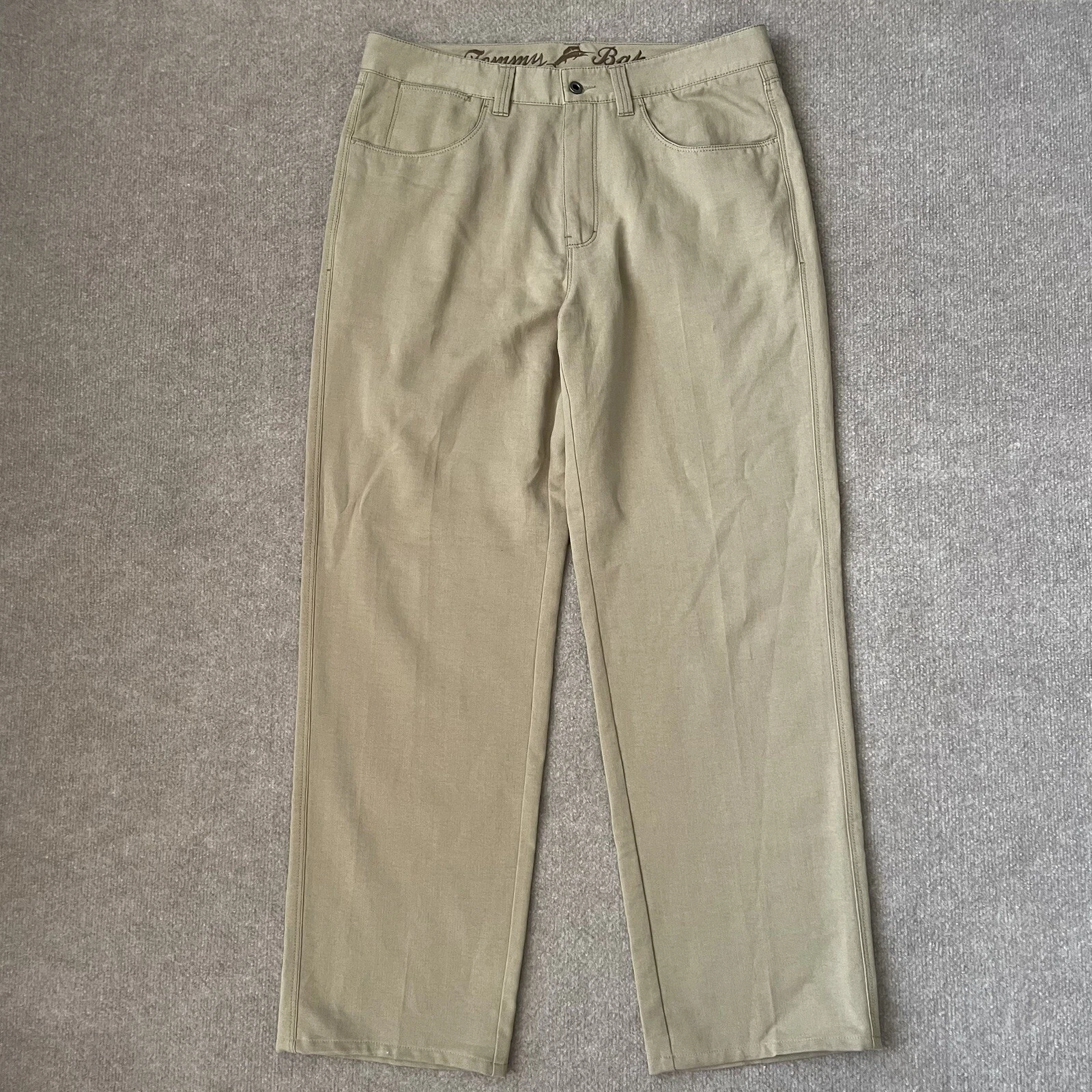 Tommy Bahama Pants Mens 34x34 Beige Khaki Lyocell Cotton Casual ACTUAL 34x31