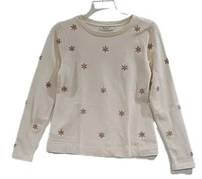 Loft Womens Small Long Sleeve Snow Flakes Ivory Winter Sweater