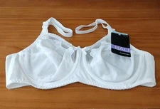 New-36C Bali Bra Comfort-U Flower Full Coverage Fit White 0180