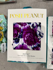 Posh Peanut PatOO Two Layer Reversible Multi-Purpose Blanket Purple Floral
