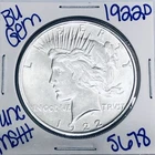 1922 D BU UNCIRCULATED SILVER PEACE DOLLAR AUTHENTIC U.S.MINT FREE SHIPPING 5678