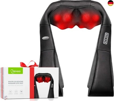 COTSOCO Nackenmassagegerät mit Heizfunktion - Elektrisches Shiatsu-Massagegerät, das p