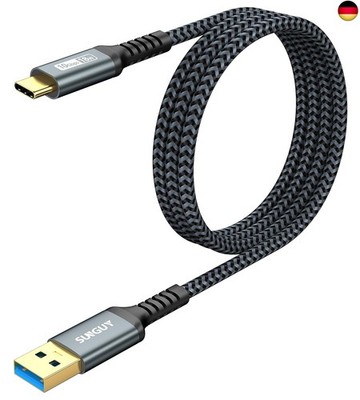 SUNGUY USB C Kabel, 2Stück 1m USB auf USB C Kabel, 10Gbps USB C Ladekabel und 