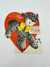 Vintage Valentine Card Mechanical Lamb Hind Legs Move Valentine USA
