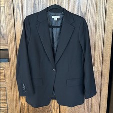 Pendleton Women's 100 Virgin Wool Classic One Button Black Blazer Classy Size 8