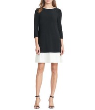 New! RALPH LAUREN ~Size 2~ Colorblock Two-Tone Jersey Shift Dress Retail $140