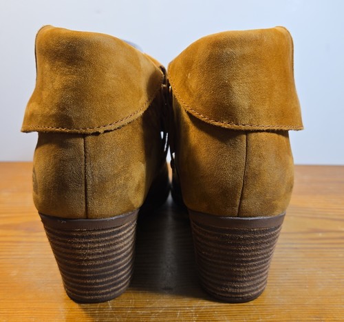 The North Face Women's Bridgeton Brown Leather Foldover Zip Wedge Booties Size 7 - Picture 4 of 10
